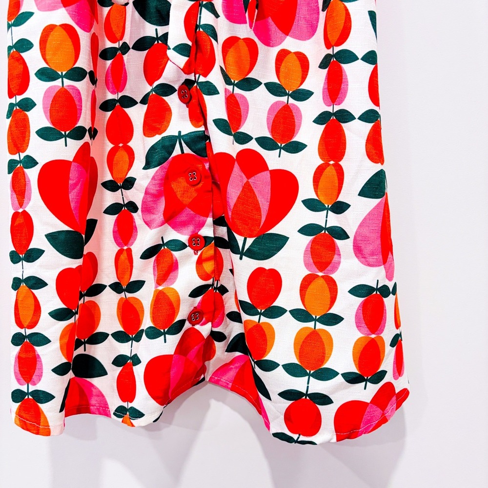 SMAK‎ PARLOUR Red Floral Retro Fit & Flare Dress Small - Picture 4 of 6
